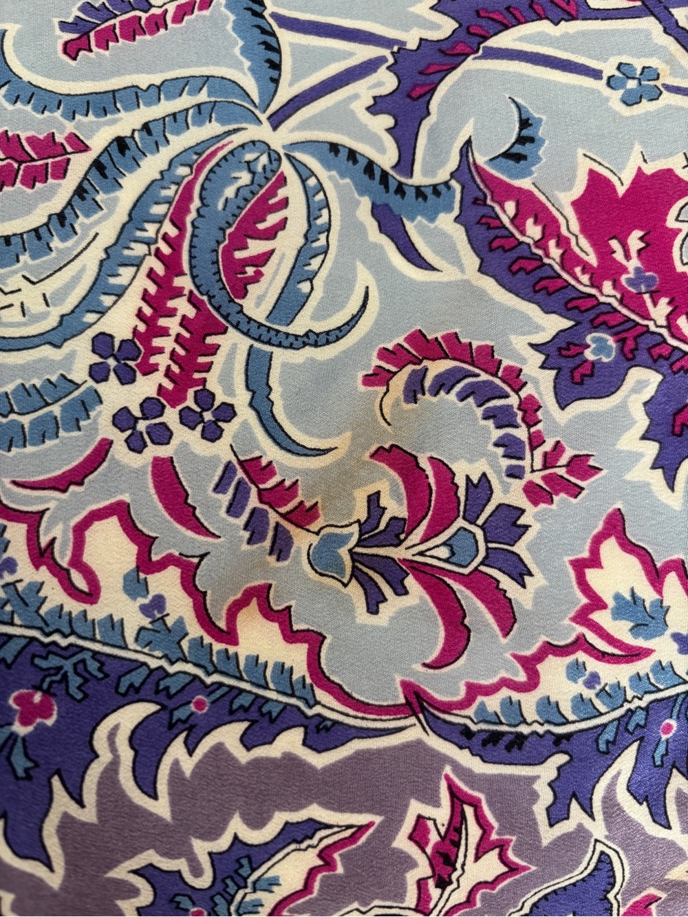 Vintage late 70s/80s Anne Klein for Vera Silk Scarf 31” – Made in Japan –Paisley - Picture 10 of 11